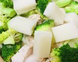 鍋の素活用●餅&豆腐の鶏肉ブロッコリー鍋作り方3写真