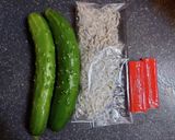 胡瓜しらすカニカマの黄金比率三杯酢和え作り方1写真