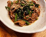 簡単！砂肝と春菊のオイスターソース炒め☆作り方4写真