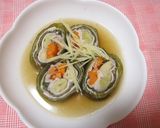 白葱の生昆布巻き巻き 生姜味の煮びたし作り方15写真
