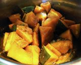 かぼちゃの煮物　★水ナシで早煮え作り方4写真