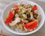 Ｗ昆布で、豚トマねぎダレ丼作り方4写真