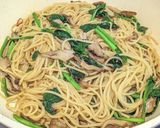 麺つゆで簡単!きのことほうれん草のパスタ作り方9写真