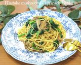 麺つゆで簡単!きのことほうれん草のパスタ作り方10写真