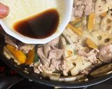 「ん」がいっぱい れんこん・南瓜の豚炒め作り方6写真