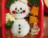 ゆるくキャラ弁〈12月〉　雪だるま作り方2写真