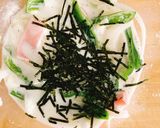 きざみ海苔クリームのスープパスタ作り方3写真