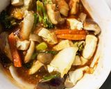肉無豆腐ほんのり和風シーフード風味野菜炒作り方17写真