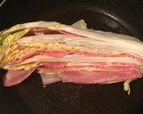 白菜とベーコンとチーズのミルフィーユ焼き作り方3写真