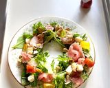 いつものサラダをリースにクリスマスサラダ作り方2写真