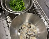 牡蠣とほうれん草のクリームパスタ作り方1写真