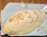 家庭科の先生より　大きな鯛の塩釜焼き作り方7写真
