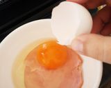 簡単★レンチンハムエッグ作り方1写真
