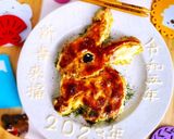 干支お好み焼きアート♪卯年越しお正月作り方10写真