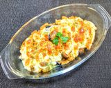 鶏ひき肉とナスとトロロのチーズ焼き作り方10写真