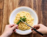 レンジで簡単！濃厚明太クリームパスタ作り方5写真