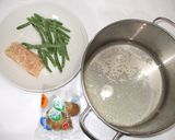 いんげん鶏肉粥♪食べると良くなる胃の痛み作り方1写真