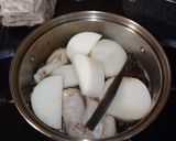 骨付鶏肉と大根煮作り方3写真