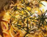 プチッと鍋●豚肉＆玉子のキムチ鍋焼うどん作り方3写真