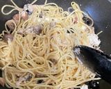 黒オリーブとマッシュルームのパスタ作り方6写真