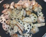 れんこんと鶏もも肉の焼肉のたれポン酢炒め作り方3写真