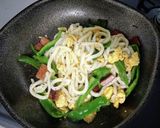 ピーマンとスパムの焼きうどん作り方3写真