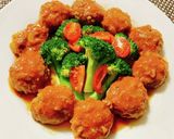 焼いた肉団子のごま油トマトソース♪作り方5写真