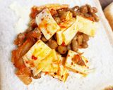 今朝の4w1hサンド「キムチ×納豆」作り方2写真