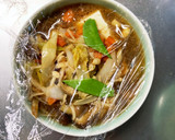 年越しに全てレンジきのこオイ酢あん湯豆腐作り方16写真