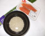 鮭とニラの粥♪簡単腹痛下痢ゲップ漢方薬膳作り方1写真