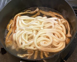 小松菜と油揚げの卵とじうどん作り方3写真
