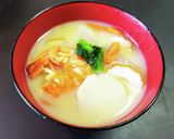 鰹節と海老出汁の効いた白味噌のお雑煮作り方13写真