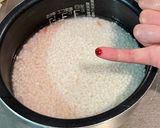北海道の赤飯　食紅不使用、水加減は割箸で作り方3写真