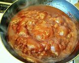 簡単スキレットで半熟玉子煮込みハンバーグ作り方7写真