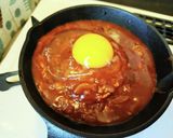 簡単スキレットで半熟玉子煮込みハンバーグ作り方10写真