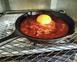 簡単スキレットで半熟玉子煮込みハンバーグ作り方12写真