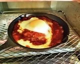 簡単スキレットで半熟玉子煮込みハンバーグ作り方14写真