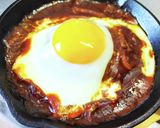 簡単スキレットで半熟玉子煮込みハンバーグ作り方16写真