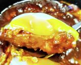 簡単スキレットで半熟玉子煮込みハンバーグ作り方17写真