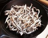 つくだ煮キノコと早春野菜のうどん作り方1写真