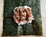 【朝食】きんぴらと豚肉チーズのおにぎらず作り方2写真