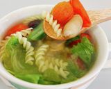 具だくさんの☆簡単スープパスタ作り方4写真