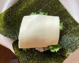 わさび菜と牛肉しぐれ煮のおにぎらず作り方4写真