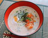 ☆レンジで5分！キムチーズ豆乳うどん☆作り方3写真