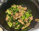 小松菜と豚肉の卵とじ作り方3写真