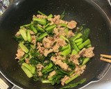 小松菜と豚肉の卵とじ作り方3写真