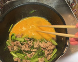 小松菜と豚肉の卵とじ作り方4写真