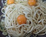 ネギと卵の焼うどん作り方4写真