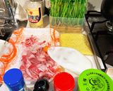 【超簡単】豆苗豚肉塩焼きそば【ラード】作り方1写真