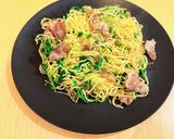 【超簡単】豆苗豚肉塩焼きそば【ラード】作り方9写真